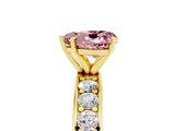Yellow gold Heart Cut Cut Channel Set Diamond Engagement Ring with Four-Prong Setting_5