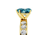 Yellow gold Heart Cut Cut Channel Set Diamond Engagement Ring with Four-Prong Setting_5