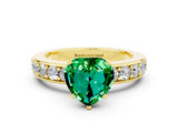 Yellow gold Heart Cut Cut Channel Set Diamond Engagement Ring with Four-Prong Setting