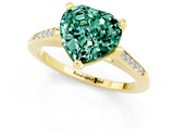 Yellow gold Heart Cut Cut Channel Set Solitaire Engagement Ring with Four-Prong Setting_1