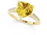 Yellow gold Heart Cut Cut Channel Set Solitaire Engagement Ring with Four-Prong Setting_1