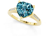 Yellow gold Heart Cut Cut Channel Set Solitaire Engagement Ring with Four-Prong Setting_1