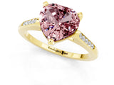Yellow gold Heart Cut Cut Channel Set Solitaire Engagement Ring with Four-Prong Setting_1