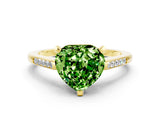 Yellow gold Heart Cut Cut Channel Set Solitaire Engagement Ring with Four-Prong Setting