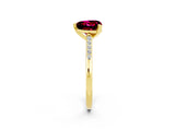 Yellow gold Heart Cut Cut Channel Set Solitaire Engagement Ring with Four-Prong Setting_2
