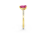 Yellow gold Heart Cut Cut Channel Set Solitaire Engagement Ring with Four-Prong Setting_2