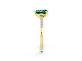 Yellow gold Heart Cut Cut Channel Set Solitaire Engagement Ring with Four-Prong Setting_2
