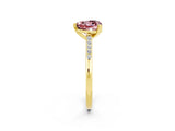 Yellow gold Heart Cut Cut Channel Set Solitaire Engagement Ring with Four-Prong Setting_2