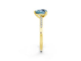 Yellow gold Heart Cut Cut Channel Set Solitaire Engagement Ring with Four-Prong Setting_2