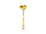 Yellow gold Heart Cut Cut Channel Set Solitaire Engagement Ring with Four-Prong Setting_2