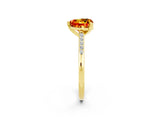 Yellow gold Heart Cut Cut Channel Set Solitaire Engagement Ring with Four-Prong Setting_2
