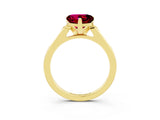 Yellow gold Heart Cut Cut Channel Set Solitaire Engagement Ring with Four-Prong Setting_3
