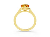 Yellow gold Heart Cut Cut Channel Set Solitaire Engagement Ring with Four-Prong Setting_3