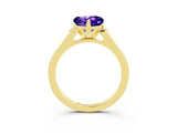 Yellow gold Heart Cut Cut Channel Set Solitaire Engagement Ring with Four-Prong Setting_3