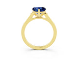 Yellow gold Heart Cut Cut Channel Set Solitaire Engagement Ring with Four-Prong Setting_3