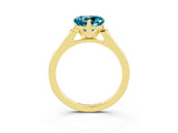 Yellow gold Heart Cut Cut Channel Set Solitaire Engagement Ring with Four-Prong Setting_3