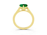 Yellow gold Heart Cut Cut Channel Set Solitaire Engagement Ring with Four-Prong Setting_3