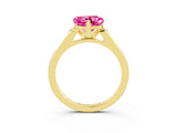 Yellow gold Heart Cut Cut Channel Set Solitaire Engagement Ring with Four-Prong Setting_3