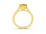 Yellow gold Heart Cut Cut Channel Set Solitaire Engagement Ring with Four-Prong Setting_3