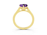 Yellow gold Heart Cut Cut Channel Set Solitaire Engagement Ring with Four-Prong Setting_3