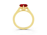 Yellow gold Heart Cut Cut Channel Set Solitaire Engagement Ring with Four-Prong Setting_3