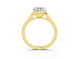Yellow gold Heart Cut Cut Channel Set Solitaire Engagement Ring with Four-Prong Setting_3