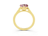 Yellow gold Heart Cut Cut Channel Set Solitaire Engagement Ring with Four-Prong Setting_3