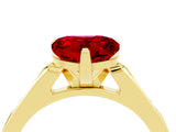 Yellow gold Heart Cut Cut Channel Set Solitaire Engagement Ring with Four-Prong Setting_4