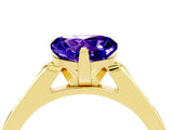 Yellow gold Heart Cut Cut Channel Set Solitaire Engagement Ring with Four-Prong Setting_4