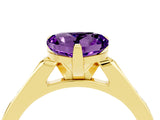 Yellow gold Heart Cut Cut Channel Set Solitaire Engagement Ring with Four-Prong Setting_4