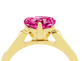 Yellow gold Heart Cut Cut Channel Set Solitaire Engagement Ring with Four-Prong Setting_4