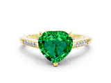 Yellow gold Heart Cut Cut Channel Set Solitaire Engagement Ring with Four-Prong Setting