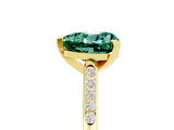 Yellow gold Heart Cut Cut Channel Set Solitaire Engagement Ring with Four-Prong Setting_5
