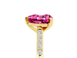 Yellow gold Heart Cut Cut Channel Set Solitaire Engagement Ring with Four-Prong Setting_5