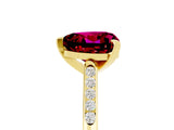 Yellow gold Heart Cut Cut Channel Set Solitaire Engagement Ring with Four-Prong Setting_5