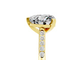 Yellow gold Heart Cut Cut Channel Set Solitaire Engagement Ring with Four-Prong Setting_5