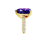 Yellow gold Heart Cut Cut Channel Set Solitaire Engagement Ring with Four-Prong Setting_5