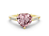 Yellow gold Heart Cut Cut Channel Set Solitaire Engagement Ring with Four-Prong Setting