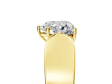 Yellow gold Heart Cut Cut Diamond Channel Set Solitaire Ring with Four-Prong Setting_8