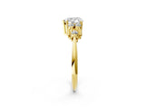 Yellow gold Heart Cut Cut Diamond Cluster Ring with Solitaire Band and Four-Prong Setting_17