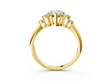Yellow gold Heart Cut Cut Diamond Cluster Ring with Solitaire Band and Four-Prong Setting_18