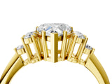 Yellow gold Heart Cut Cut Diamond Cluster Ring with Solitaire Band and Four-Prong Setting_19