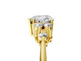 Yellow gold Heart Cut Cut Diamond Cluster Ring with Solitaire Band and Four-Prong Setting_20