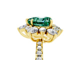 Yellow gold Heart Cut Cut Diamond Floral Halo Pave Band with Prong Setting_5