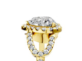 Yellow gold Heart Cut Cut Diamond Halo Engagement Ring with Open Split Pavé Band_14