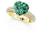 Yellow gold Heart Cut Cut Diamond Milgrain Marquise Band with Prong Setting_1