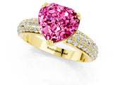 Yellow gold Heart Cut Cut Diamond Milgrain Marquise Band with Prong Setting_1