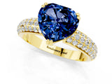 Yellow gold Heart Cut Cut Diamond Milgrain Marquise Band with Prong Setting_1