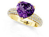 Yellow gold Heart Cut Cut Diamond Milgrain Marquise Band with Prong Setting_1