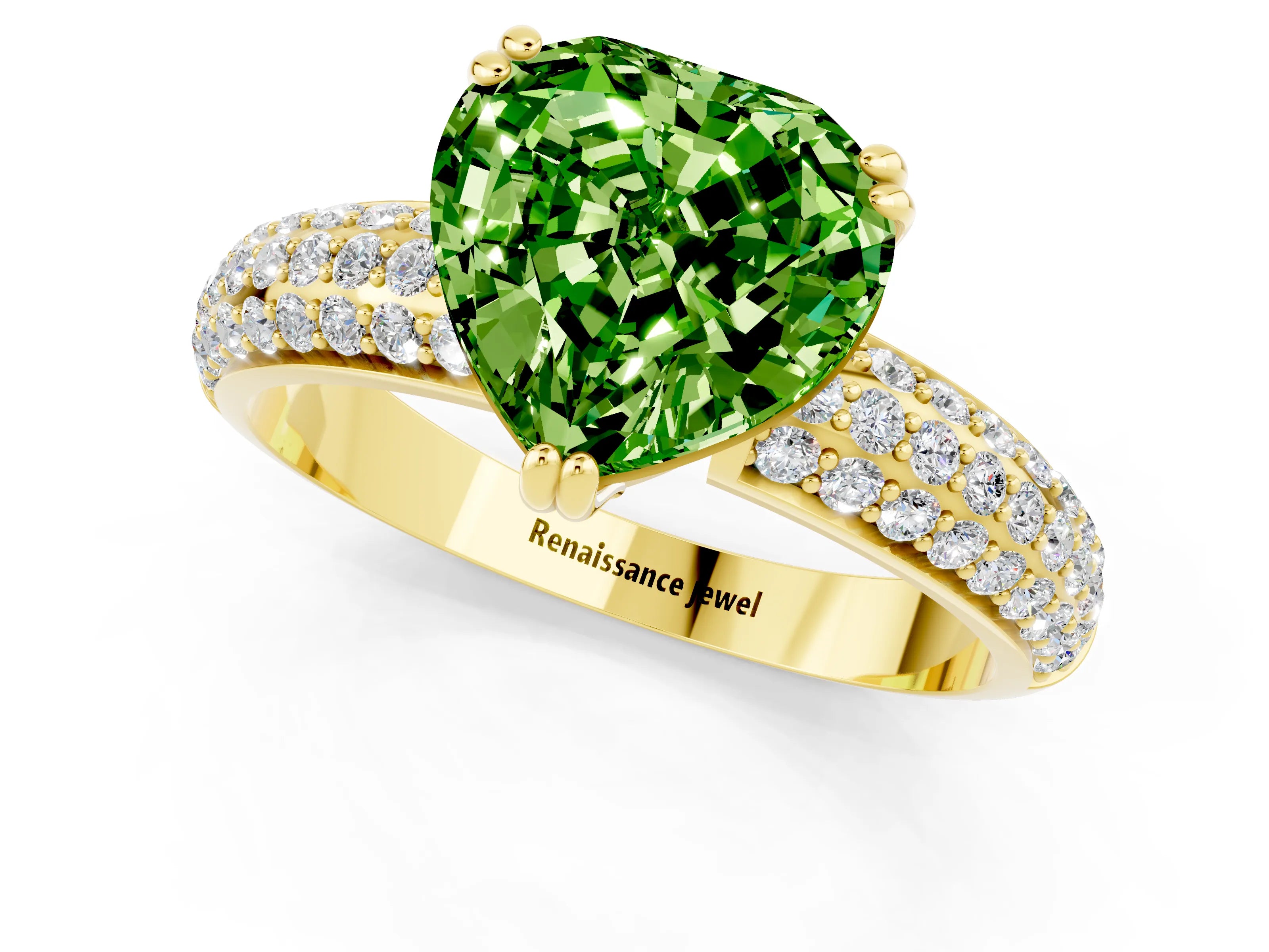 Yellow gold Heart Cut Cut Diamond Milgrain Marquise Band with Prong Setting_1